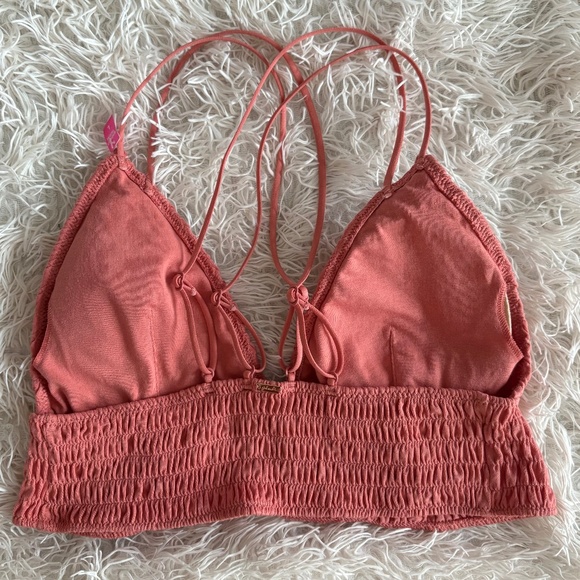 Victoria's Secret Pink Adjustable Strappy Bralette / Crop Top (L) Coral / NWT - Picture 2 of 4